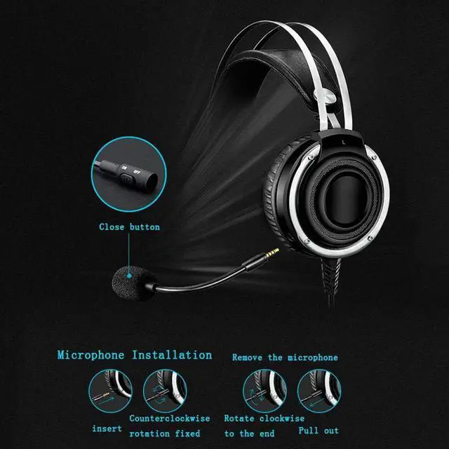 Alt view image 4 of 7 - Earphones 3.5mm Gaming Headset PC Gamer Bass Casque with Mic for USB Gaming Headphone with LED Light Deep Bass Earphone Earbud Headphones