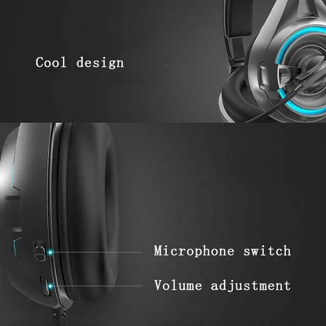 Alt view image 6 of 7 - Earphones A6 Gaming Headphones for Computer PC Games Wired Earphone LED Bass Gaming Headset with Microphone Earbud Headphones