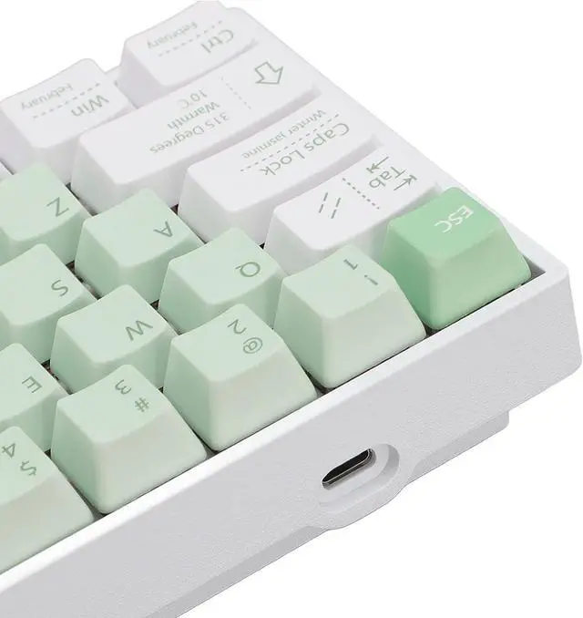 Alt view image 7 of 7 - 60% Wired Mechanical Gaming Keyboard, RGB Backlit 68 Keys Office Keyboard, 2.4G & BT & Type C Wired Compact Mechanical for for HarmonyOS for Android for iOS, Blue Switch