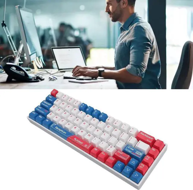 Alt view image 5 of 7 - 60% Percent Gaming Keyboard, Mechanical RGB 60 Percent Keyboard with Hot Swappable Blue Switch, 68 Keys, Tri Mode BT5.0/Type C Wired/2.4GHz Cordless Keyboard for PC Gamers