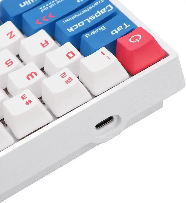 Alt view image 6 of 7 - 60% Mechanical Gaming Keyboard, RGB Backlit Mechanical Keyboard with Red Switch, 2.4G / BT/Wired, 68 Keys Compact Mini Office Keyboard for Laptop PC Gamer