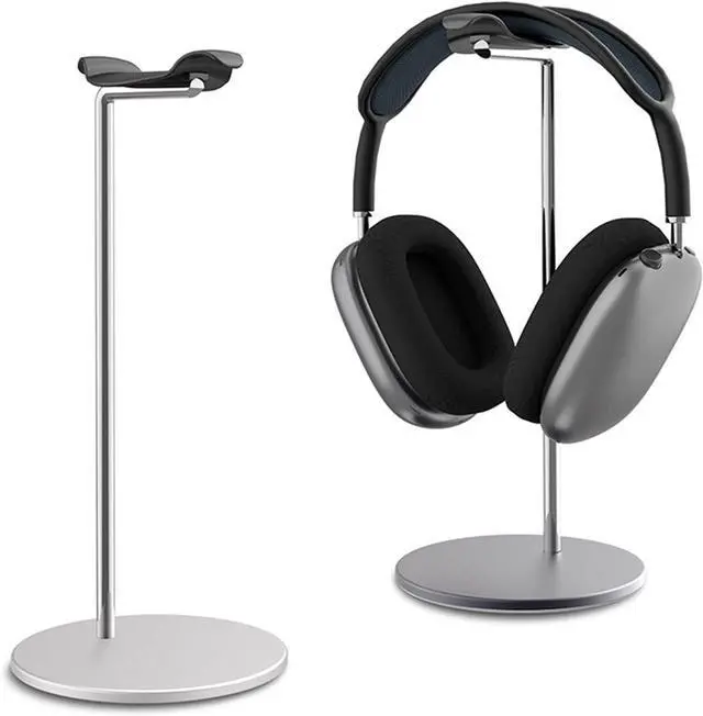 Alt view image 2 of 4 - Headphone Stand/Headset Holder Headphone Stand Gamer Earphone Hanger, Aluminum Headset Holder with Solid Base for Desk, Compatible with Most Headphones PC Gaming Headset Stand ( Color : Bright silver