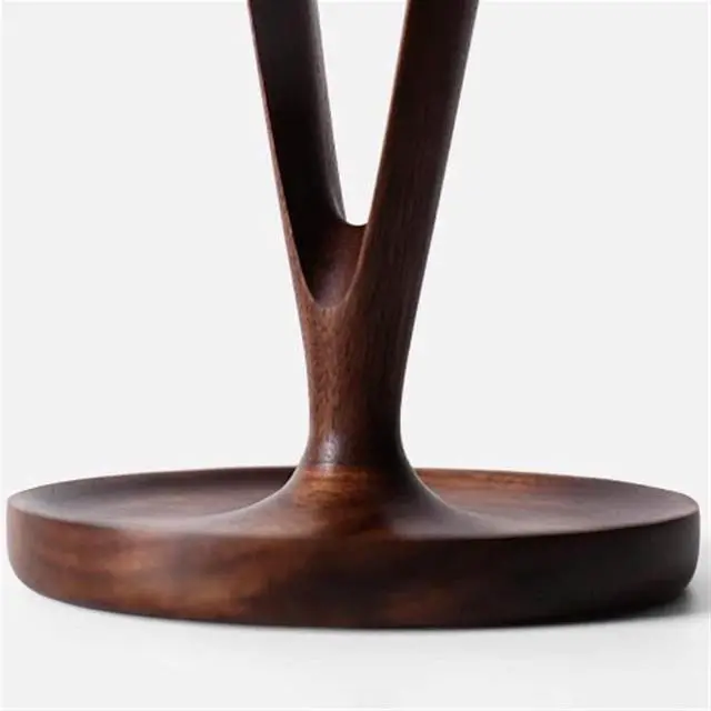 Alt view image 5 of 6 - Headphone Holder Headphone Stand, Walnut Wood Headphone Stand Headset Holder for Desk, Support Dual Headsets Suspension for PC Gaming, Office Headset Stand (Color : 1)