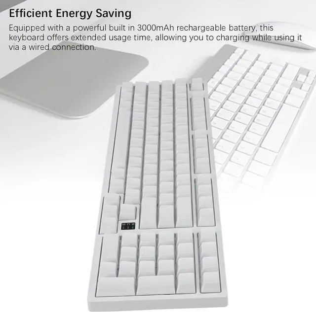 Alt view image 3 of 7 - Gaming Keyboard, 98 Key RGB Backlit Mechanical Keyboard BT 2.4G BT3.0 5.0 Type C Wired Mechanical Gaming Keypad Wired Computer Keyboard for PC Laptop for Game and Office