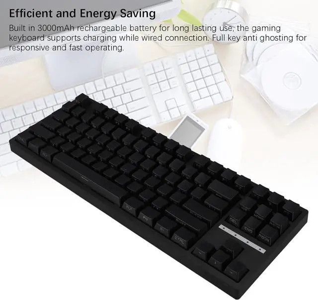 Alt view image 4 of 7 - Gaming Keyboard, RGB Backlit 87 Keys 3.0 5.0 Type C Wired Blue Switch Mechanical Gaming Keyboard for PC Laptop RGB Multiple Lighting Modes