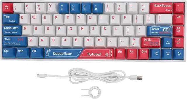 Alt view image 6 of 7 - 60% Percent Gaming Keyboard, Mechanical RGB 60 Percent Keyboard with Hot Swappable Blue Switch, 68 Keys, Tri Mode BT5.0/Type C Wired/2.4GHz Cordless Keyboard for PC Gamers