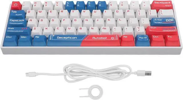 Alt view image 6 of 7 - 60% Mechanical Keyboard, Blue Switch Hot Swappable Type C Wired/BT / 2.4G 3 Mode 61 Keys Cordless Keyboard with RGB Backlit, 3000mAh Rechargeable Mini Gaming Keyboard