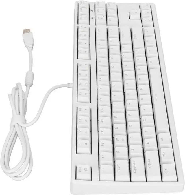 Main image of F87 Mechanical Keyboard, Conversion Function Wired Mechanical Keyboard White Light Brown Switch 87 Keys Professional Gaming Chip for Home (White)