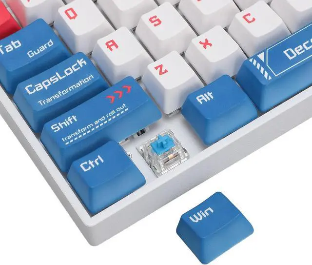 Alt view image 7 of 7 - 60% Mechanical Keyboard, Blue Switch Hot Swappable Type C Wired/BT / 2.4G 3 Mode 61 Keys Cordless Keyboard with RGB Backlit, 3000mAh Rechargeable Mini Gaming Keyboard