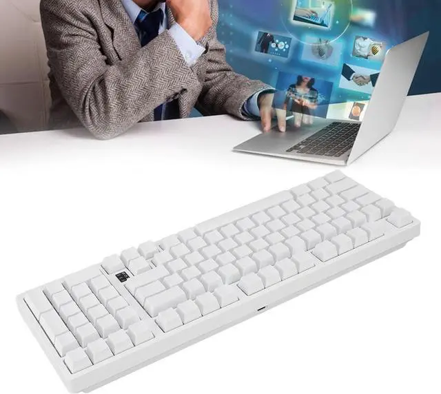 Alt view image 6 of 7 - Vikye Gaming Keyboard, 98 Keys RGB Backlight Mechanical Keyboard, Three Mode Connectivity, USB C Power for Tablet Computer Phone, Brown Switch