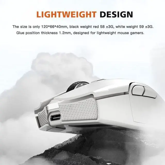 Alt view image 4 of 7 - Wireless BT Gaming Mouse, N3 Wireless BT 3 Mode Gaming Esports Mouse 26000DPI 7 Key Optical PAM3395 Mouse Lightweight Portable Computer Mouse Suitable for Laptop Computers (Green)