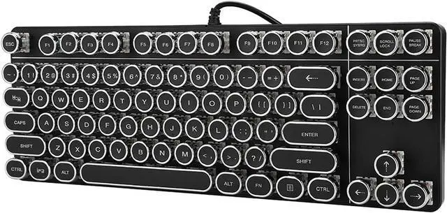 Alt view image 6 of 7 - Restokki Punk Mechanical Keyboard 917 with Vintage Round Cap for PUBG Internet Cafes Computer Accessory