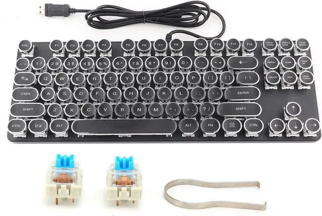 Main image of Restokki Punk Mechanical Keyboard 917 with Vintage Round Cap for PUBG Internet Cafes Computer Accessory
