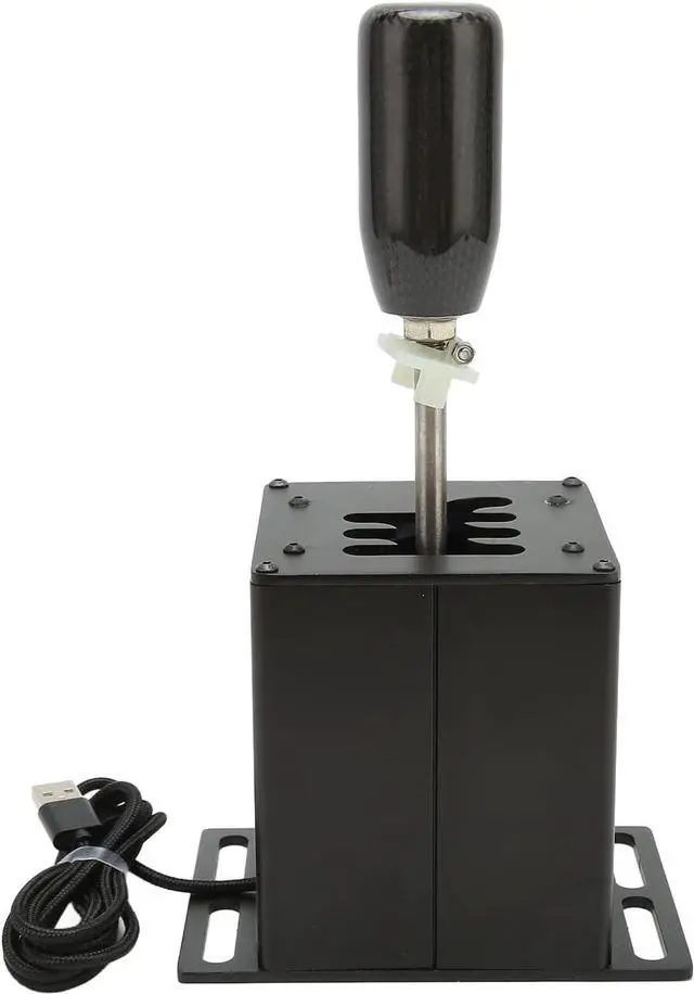 Main image of USB Simulator Shifter, Metal Body Plug and Play USB Simulator Gear Shifter with Comfort Carb Fiber Grip, Ball Head Replaceable M8 Thread for G29 G27 G25 G920 for T300RS GT Black