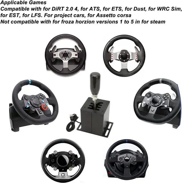 Alt view image 4 of 7 - USB Simulator Shifter, Metal Body Plug and Play USB Simulator Gear Shifter with Comfort Carb Fiber Grip, Ball Head Replaceable M8 Thread for G29 G27 G25 G920 for T300RS GT Black
