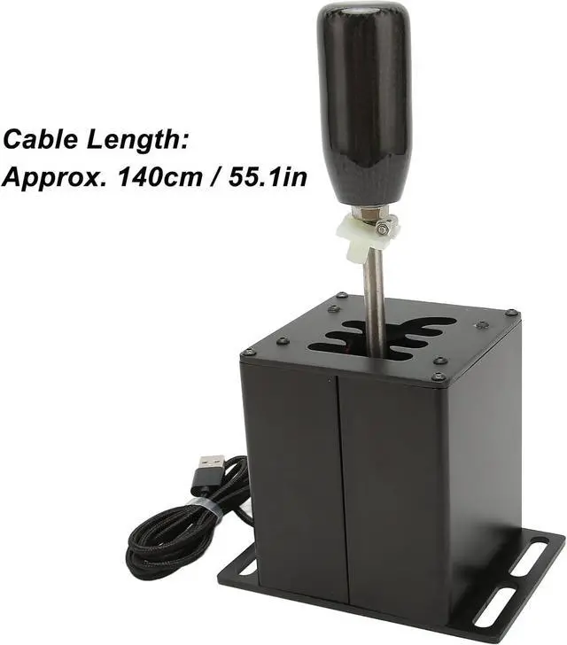 Alt view image 7 of 7 - USB Simulator Shifter, Metal Body Plug and Play USB Simulator Gear Shifter with Comfort Carb Fiber Grip, Ball Head Replaceable M8 Thread for G29 G27 G25 G920 for T300RS GT Black