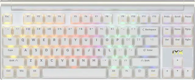 Main image of MT87 Tri-Mode Aluminum CNC Frame Mechanical Keyboard 80% TKL Hot Swapped RGB Programmable Wireless Gaming Keyboard with Yellow Switch for Win/Mac Gamer-White