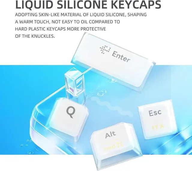 Alt view image 3 of 6 - MT87 Tri-Mode Aluminum CNC Frame Mechanical Keyboard 80% TKL Hot Swapped RGB Programmable Wireless Gaming Keyboard with Yellow Switch for Win/Mac Gamer-White