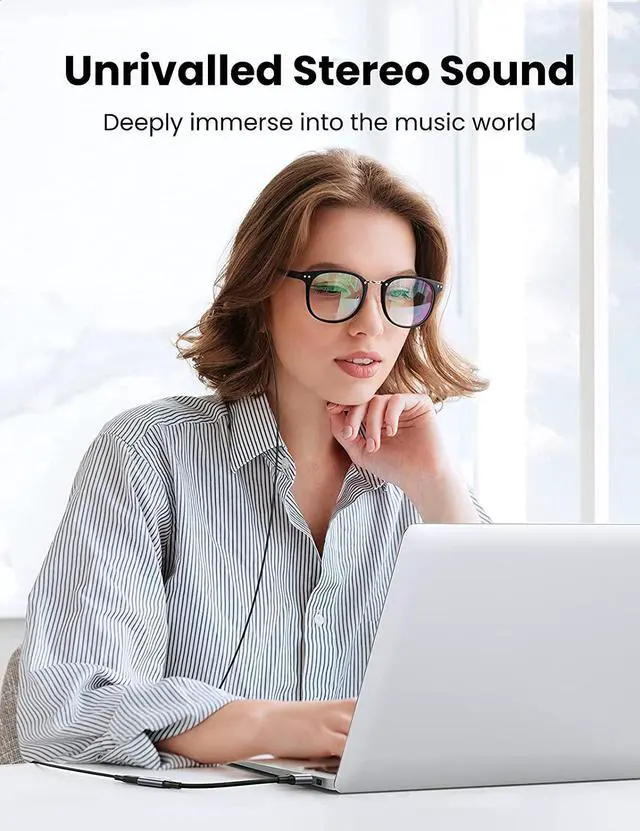 Alt view image 7 of 7 - UGREEN USB A to Lightning Audio Adapter Cable MFi Certified Nylon Braided USB 3.0 Male to Lightning Female Dongle Converter Support Volume Control Mic Compatible with MacBook Computer PC Headphone