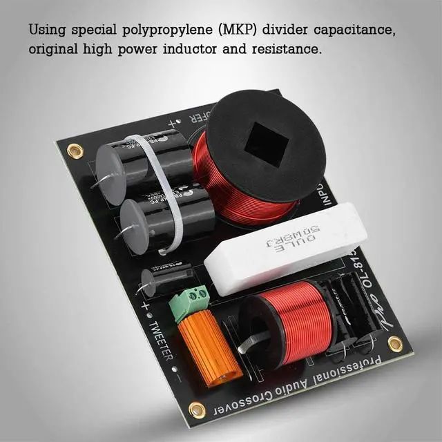 Alt view image 5 of 7 - 2-Way Speaker Divider, 500W Long Durability Crossover Filter, Frequency Divider, for All 12-18inch Stage Professional High Power Speaker