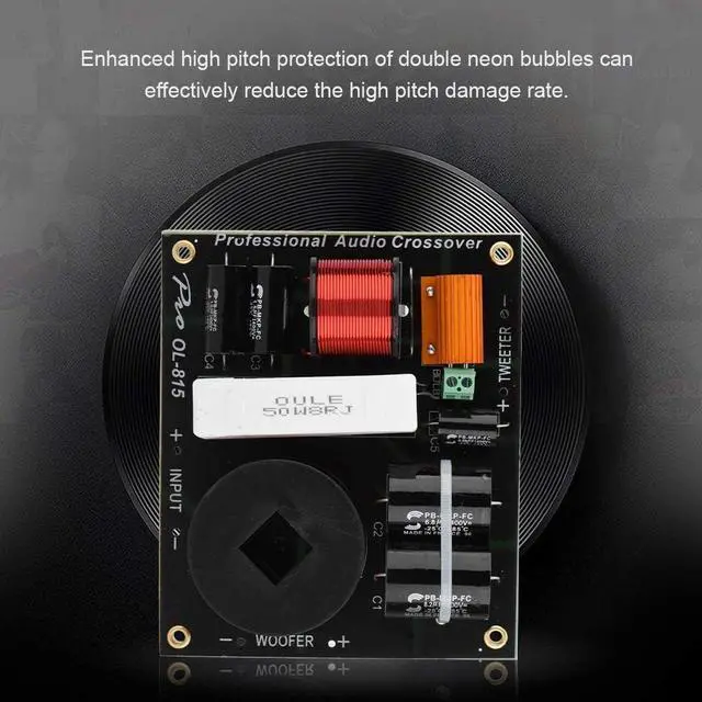 Alt view image 3 of 7 - 2-Way Speaker Divider, 500W Long Durability Crossover Filter, Frequency Divider, for All 12-18inch Stage Professional High Power Speaker