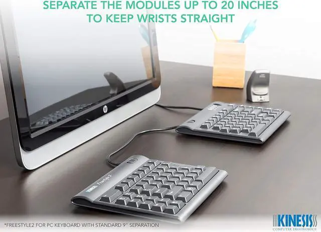 Alt view image 3 of 7 - Kinesis Freestyle2 Ergonomic Keyboard for PC (20" Extended Separation)