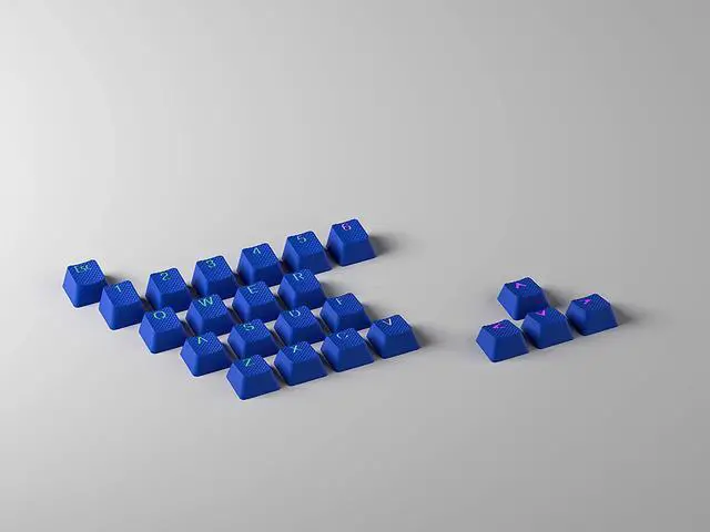 Alt view image 2 of 6 - HK Gaming Rubber Keycaps Set | Anti-Slip Texture | Doubleshot Backlit Keycap Set | 23 Keys OEM Profile Key Set | for Mechanical Keyboard | Compatible with Cherry MX, Gateron, Kailh | Dark Blue