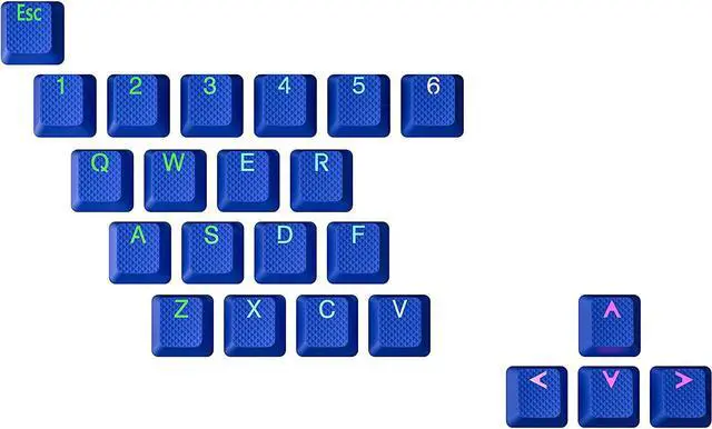 Main image of HK Gaming Rubber Keycaps Set | Anti-Slip Texture | Doubleshot Backlit Keycap Set | 23 Keys OEM Profile Key Set | for Mechanical Keyboard | Compatible with Cherry MX, Gateron, Kailh | Dark Blue