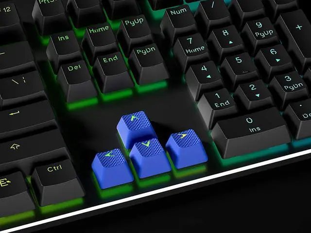 Alt view image 6 of 6 - HK Gaming Rubber Keycaps Set | Anti-Slip Texture | Doubleshot Backlit Keycap Set | 23 Keys OEM Profile Key Set | for Mechanical Keyboard | Compatible with Cherry MX, Gateron, Kailh | Dark Blue