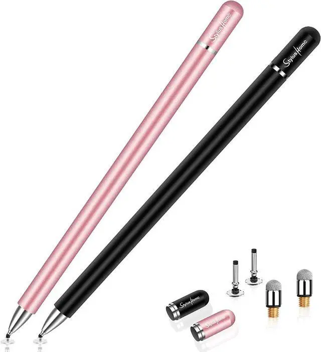Main image of Stylus for iPad (2 Pcs) StylusHome Magnetic Disc Universal Stylus Pens Touch Screens for /iPhone/Ipad pro/Mini/Air/Android//Surface All Capacitive Touch Screens - Black/Rose Gold