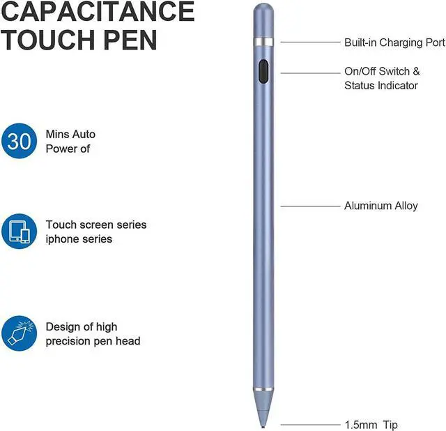 Alt view image 2 of 7 - Active Stylus Pens for Touch Screens Active Pencil Smart Digital Pens Fine Point Stylist Pen Compatible with iPhone iPad /Android Smart Phone&Tablet Writing Drawing by