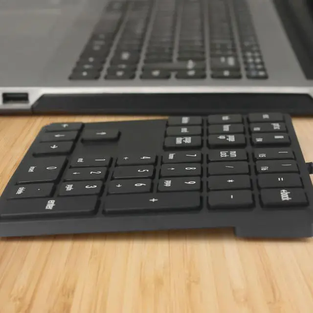 Alt view image 4 of 6 - Merdia Numeric Keypads Wired Numpad 34 Keys External Mini Slim Keyboard Magic Force for Financial Cashier Securities-Black| Laptop Accessories | Num Pad | Number keypad for Laptop | Work Keyboard