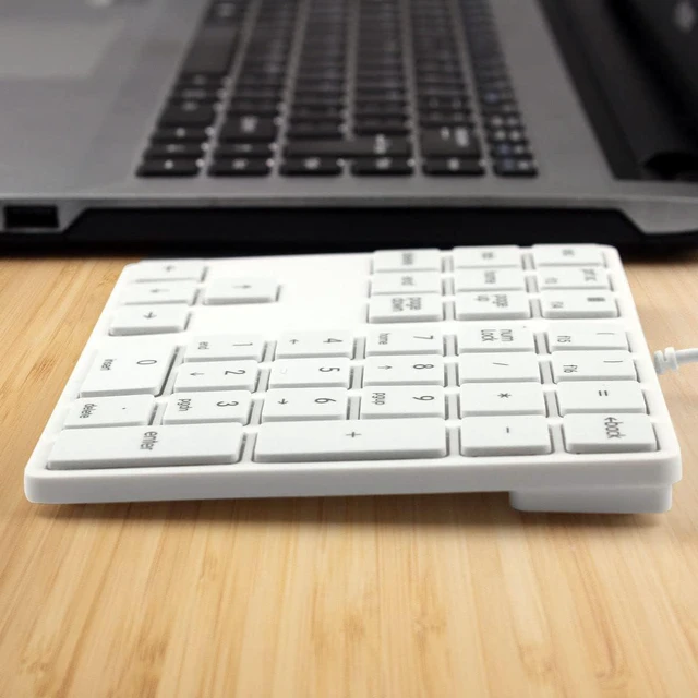 Alt view image 5 of 6 - Merdia Numeric Keypads Wired Numpad 34 Keys External Mini Slim Keyboard Magic Force for Financial Cashier Securities-White | Laptop Accessories | Num Pad | Number keypad for Laptop | Work Keyboard