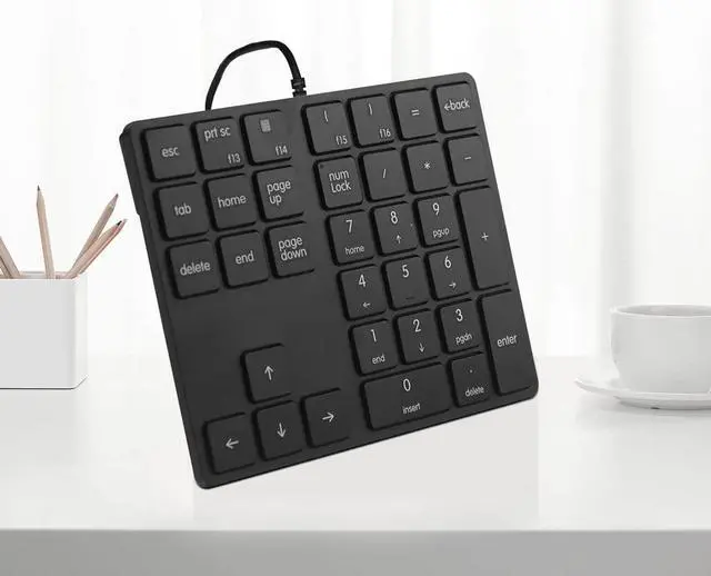 Alt view image 6 of 6 - Merdia Numeric Keypads Wired Numpad 34 Keys External Mini Slim Keyboard Magic Force for Financial Cashier Securities-Black| Laptop Accessories | Num Pad | Number keypad for Laptop | Work Keyboard
