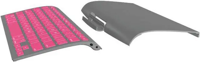 Alt view image 4 of 4 - ZAGGkeys Case with Universal Wireless Keyboard for All Bluetooth Smartphones and Tablets - Charcoal/Hot Pink