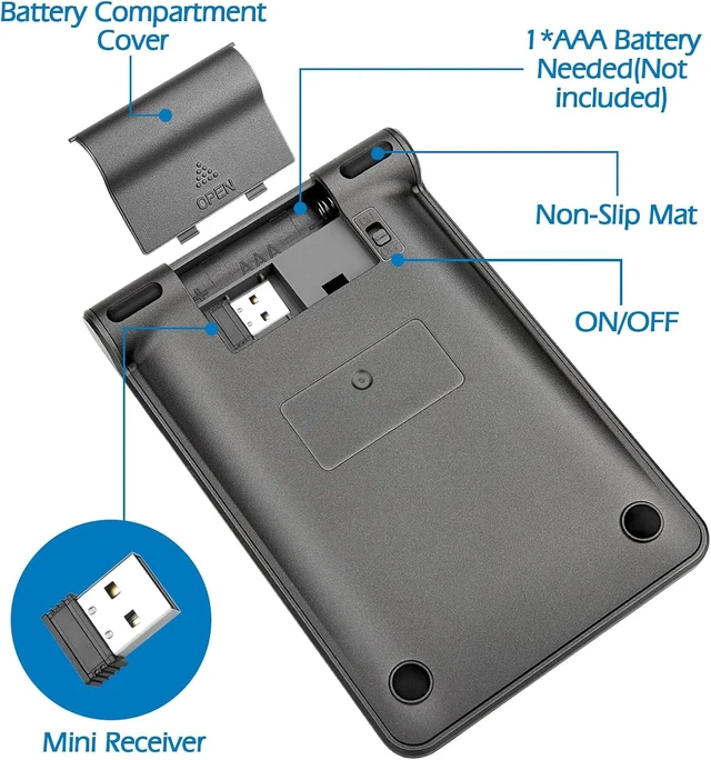 Alt view image 7 of 7 - Foloda Number Pad for Laptop, 10 Keys USB Number Numeric Keypad Numpad, 22 Keys Wireless Numberpad Keyboard Laptop Accessories for PC Desktop Surface Pro Notebook