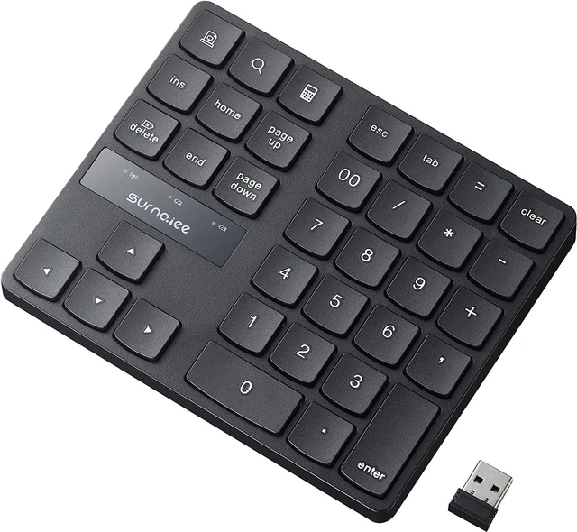 Main image of SurnQiee Wireless Numeric Keypad, 2.4G Rechargeable Number Pad 35-Keys for Efficient Data Input