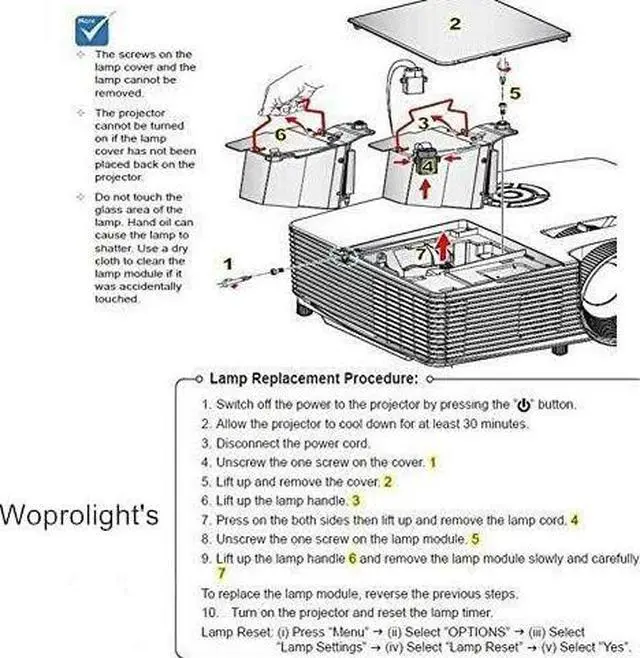 Alt view image 4 of 4 - SP.8VH01GC01 Projector Replacement Lamp Bulb for Optoma HD26 HD141X GT1080 W316 X316 S316 H182X GT1080