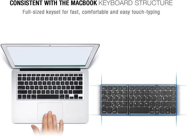Alt view image 3 of 7 - EBTOOLS Portable Bluetooth Keyboard, USB Wired/Bluetooth 3.0 DualMode Foldable Keyboard with TouchPad, Suitable for iOS/Windows/Android Systems(Black)