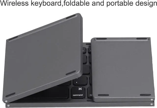 Alt view image 4 of 7 - EBTOOLS Portable Bluetooth Keyboard, USB Wired/Bluetooth 3.0 DualMode Foldable Keyboard with TouchPad, Suitable for iOS/Windows/Android Systems(Black)