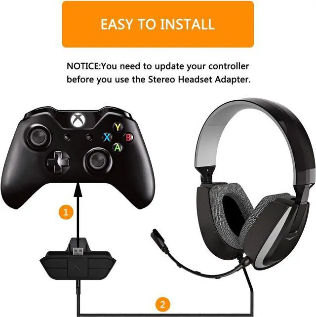 Alt view image 3 of 7 - Bosmarlin Stereo Headset Adapter for Xbox One Controller & Xbox Series X|S Controller/Adjust Audio Balance (Game Sound & Voice Chat), Volume, Mic Directly