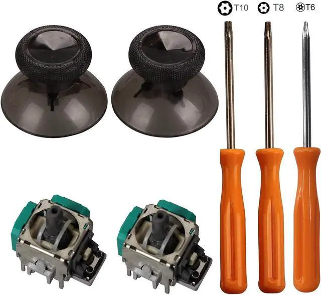 Alt view image 2 of 3 - Xbox One Thumbstick Grips, eJiasu 2 Piece 3D Joystick Wireless Controller Rocker+ T8/T10 Screwdrivers Tools+ 2 Pieces Thumbsticks Replacement Parts for Xbox One Controller
