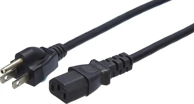 Main image of Ama Basics Computer Monitor TV Replacement Power Cord - 10-Foot, Black, 5-Pack