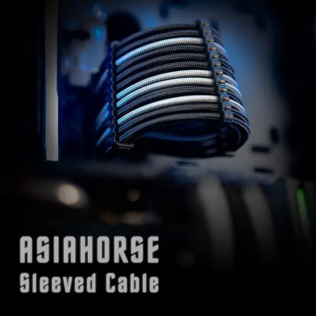Alt view image 5 of 5 - Asiahorse Power Supply Sleeved Cable for Power Supply Extension Cable Wire Kit 1x24-PIN/ 2x8-PORT (4+4) M/B 3x8-PORT (6+2) PCI-E 30cm Length with Combs(Dual EPS Black-Mix)