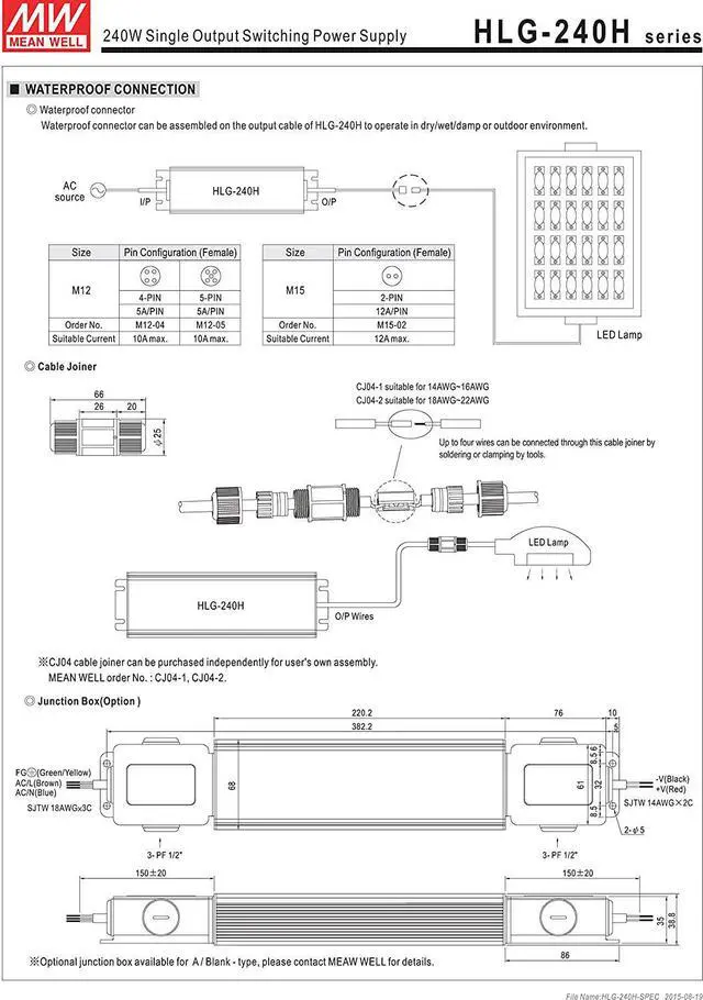 Alt view image 7 of 7 - MW Mean Well HLG-240H-42 42V 5.72A 240W Single Output LED Switching Power Supply