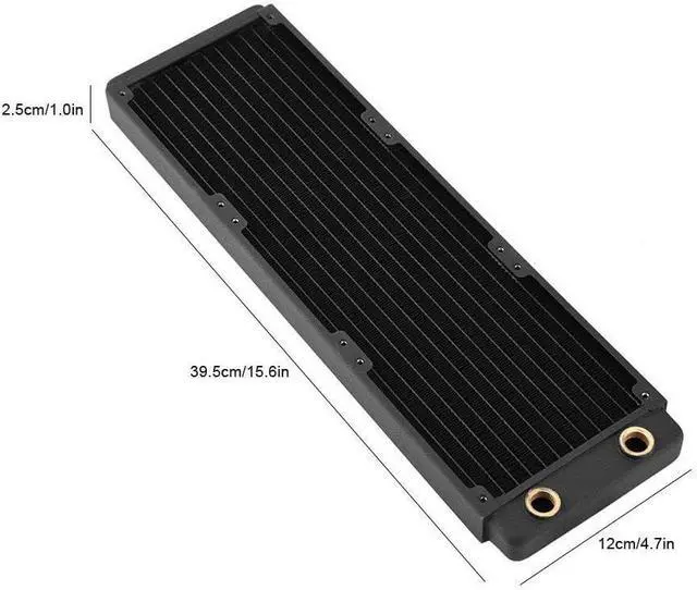 Alt view image 7 of 7 - Copper Radiator UPC Water Cool System,120mm/240mm/360mm/480mm Heat Sink,G1/4 Thread Noiseless Computer Water Cooling Liquid Heat Exchanger Fast Heat Dissipation Water Row Pipe Heat Sink(360mm)