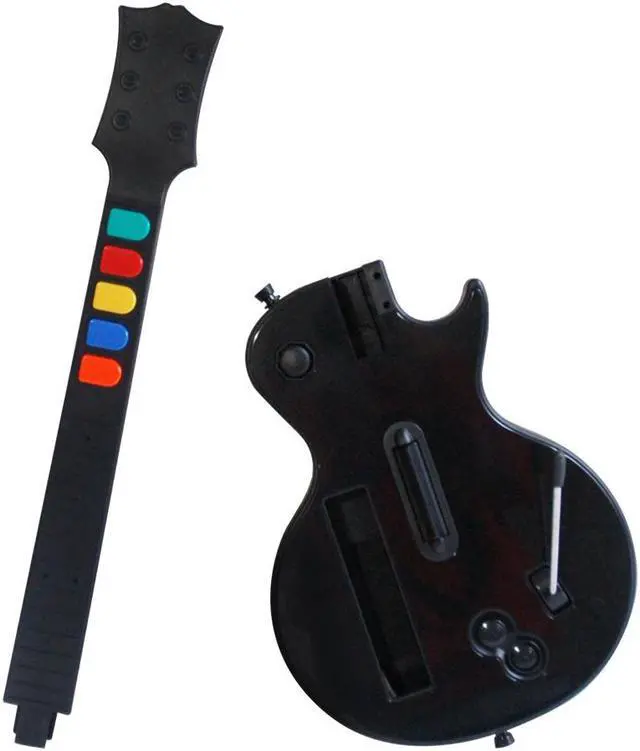 Alt view image 4 of 5 - Wireless Guitar for Wii Guitar Hero and Rock Band Games Color Black