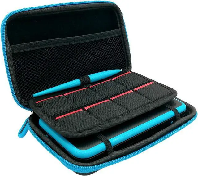 Main image of 3 in 1 Case for Nintendo 2DS XL/New 2DS XL,Carrying Case Compatible with Nintendo 2DS XL with Stylus, 2 Screen Protector Film and 8 pcs Game Card Cases - Black