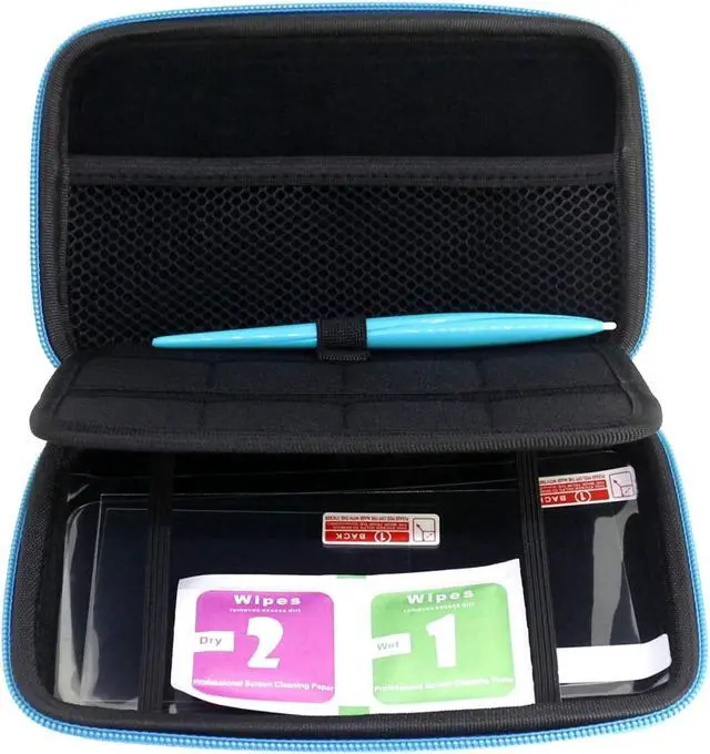 Alt view image 2 of 7 - 3 in 1 Case for Nintendo 2DS XL/New 2DS XL,Carrying Case Compatible with Nintendo 2DS XL with Stylus, 2 Screen Protector Film and 8 pcs Game Card Cases - Black