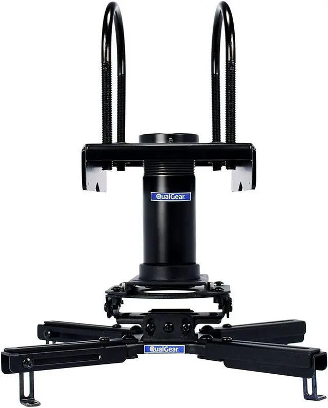 Alt view image 2 of 7 - QualGear Pro-AV QG-KIT-TA-3IN-B Projector Mount Kit Accessory with A Truss Ceiling Adapter, 3" 1.5", Black & QG-PRO-PM-1FT-B Pro-AV 1.5" Npt Threaded Pipe, 1' Length Projector Accessory